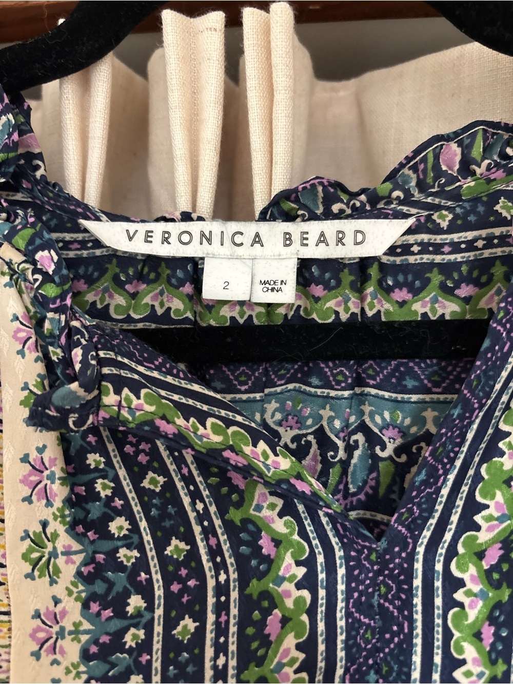 Veronica Beard Lumi Mix Print Silk Dress - Picture 7 of 9
